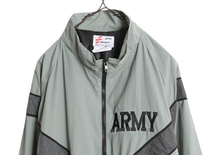 90s 99年製 米軍実物 US ARMY ナイロン トレーニング ジャケット MEDIUM SHORT 古着 オールド 軍物 PFU ミリタリー ブルゾン ジャンパー 灰