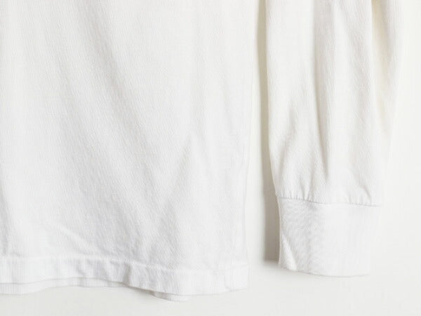 ポロ ラルフローレン プリント 長袖 Tシャツ メンズ S / 復刻 ロンT 袖プリント リンガー コットン カットソー クルーネック ホワイト 薄手