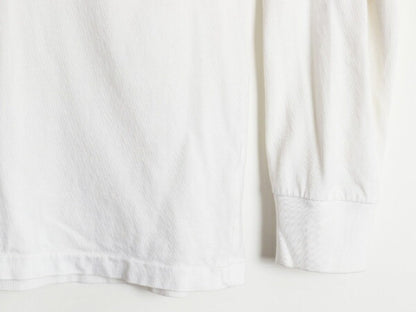 ポロ ラルフローレン プリント 長袖 Tシャツ メンズ S / 復刻 ロンT 袖プリント リンガー コットン カットソー クルーネック ホワイト 薄手