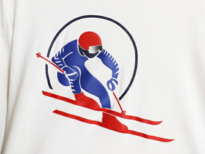 ポロ ラルフローレン プリント 長袖 Tシャツ メンズ S / 復刻 ロンT 袖プリント リンガー コットン カットソー クルーネック ホワイト 薄手