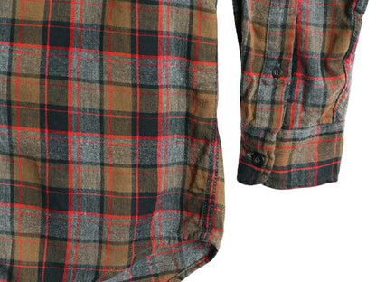 90s ジェイクルー チェック 長袖 フランネル シャツ メンズ XS / 古着 90年代 オールド J CREW 巨人タグ 長袖シャツ コットン ネルシャツ