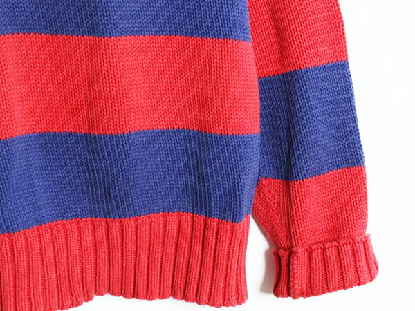 90s OLD GAP タートルネック ボーダー コットン ニット セーター メンズ L レディース XL / 古着 90年代 オールド ギャップ ヘビーウェイト