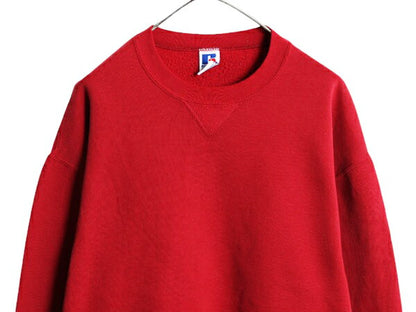 90s USA製 ラッセル 無地 スウェット メンズ レディース XL / 古着 90年代 オールド RUSSELL トレーナー 前V 裏起毛 スエット クルーネック