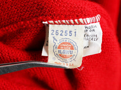 70s USA製 ラコステ アクリル ニット カーディガン メンズ レディース L 古着 ヴィンテージ IZOD LACOSTE 羽織り 前開き 糸巻タグ セーター
