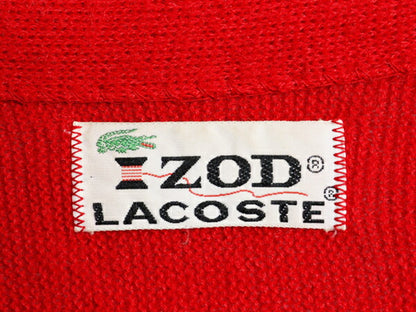 70s USA製 ラコステ アクリル ニット カーディガン メンズ レディース L 古着 ヴィンテージ IZOD LACOSTE 羽織り 前開き 糸巻タグ セーター