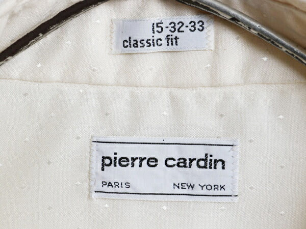70s 80s ピエールカルダン 織柄入り 長袖 シャツ メンズ M 程/ 70年代 80年代 ヴィンテージ Pierre Cardin ポケット付き ドレス ワイシャツ