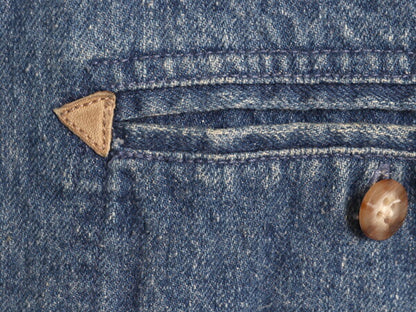 80s バナナリパブリック 長袖 デニム シャツ ジャケット メンズ L ヴィンテージ BANANA REPUBLIC コットン 襟 本革 レザー エルボーパッチ