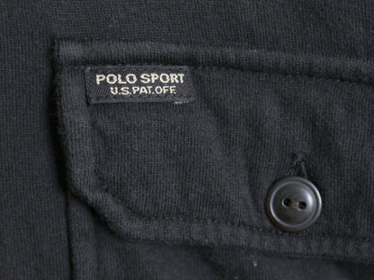 00s ポロスポーツ ラルフローレン ハーフジップ 2レイヤー 長袖 シャツ メンズ L ポロ POLO SPORT ヘビーウェイト ヴィンテージ モデル 黒