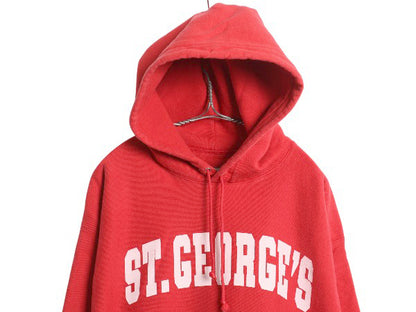 00s チャンピオン プレミアム リバースウィーブ カレッジ プリント スウェット パーカー メンズ L / オールド トレーナー プルオーバー 赤