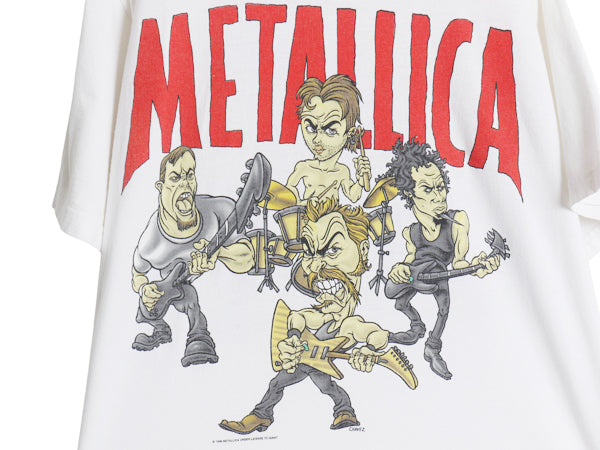 90s USA製 ★ メタリカ キャラクター イラスト プリント Tシャツ メンズ XL オールド オフィシャル 当時物 バンド ロック メタル 白 GIANT