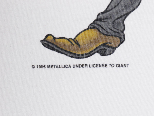 90s USA製 ★ メタリカ キャラクター イラスト プリント Tシャツ メンズ XL オールド オフィシャル 当時物 バンド ロック メタル 白 GIANT