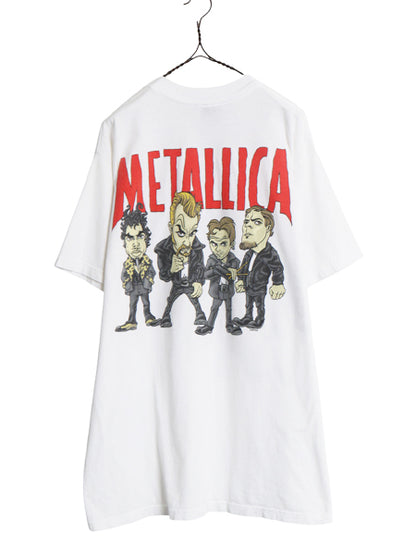 90s USA製 ★ メタリカ キャラクター イラスト プリント Tシャツ メンズ XL オールド オフィシャル 当時物 バンド ロック メタル 白 GIANT