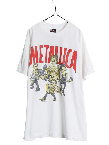 90s USA製 ★ メタリカ キャラクター イラスト プリント Tシャツ メンズ XL オールド オフィシャル 当時物 バンド ロック メタル 白 GIANT