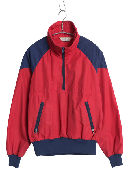 80s エルエルビーン ハーフジップ ナイロン ジャケット レディース M ヴィンテージ プルオーバー ブルゾン ハイネック ウィンドブレーカー