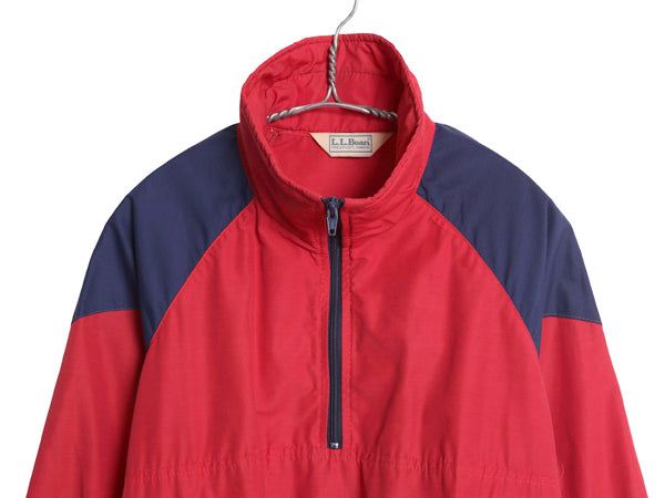 80s エルエルビーン ハーフジップ ナイロン ジャケット レディース M ヴィンテージ プルオーバー ブルゾン ハイネック ウィンドブレーカー