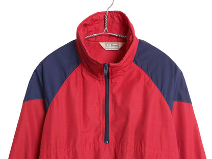 80s エルエルビーン ハーフジップ ナイロン ジャケット レディース M ヴィンテージ プルオーバー ブルゾン ハイネック ウィンドブレーカー