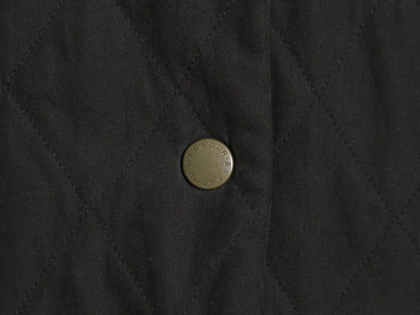 バブアー シェイプド マイクロファイバー キルト ショート ジャケット レディース M / 中綿 キルティング ブルゾン ハーフ コート ブラック