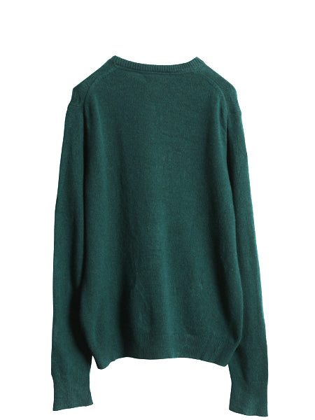 パタゴニア カシミヤ ウール 長袖 ニット セーター メンズ М 21年製 アウトドア クルーネック ワンポイント 無地 シンプル グリーン 薄手