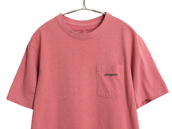 パタゴニア ポケット付き 両面 プリント 半袖 Tシャツ メンズ S 19年製 アウトドア ポケT バックプリント カットソー グラフィック アート