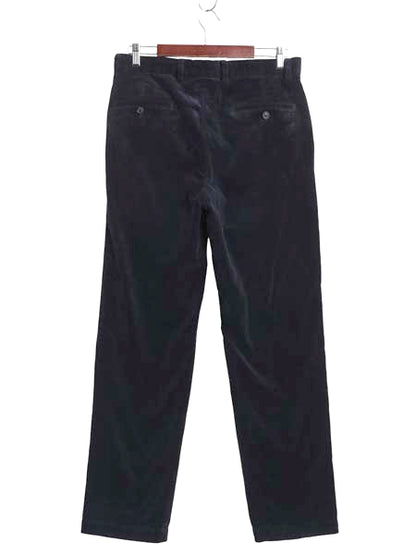 ブルックスブラザーズ 太畝 コーデュロイ パンツ メンズ 32 32 / 古着 ノータック スラックス テーパード コーズ トラウザー 無地 ネイビー