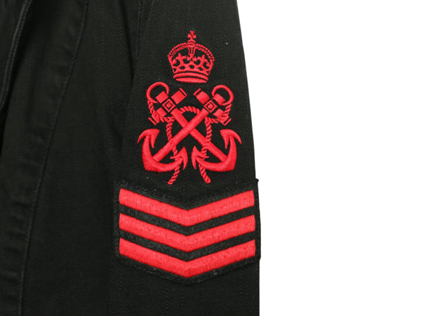 00s ラルフローレン ダブルブレスト テーラード ジャケット レディース L オールド ストレッチ コットン ミリタリー タイプ ショート丈 黒