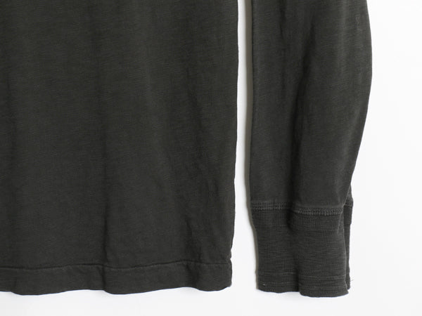 ポロ ラルフローレン ヘンリーネック 長袖 Tシャツ メンズ XL / ロンT カットソー シングルステッチ スラブ織り インナー 大きいサイズ 黒
