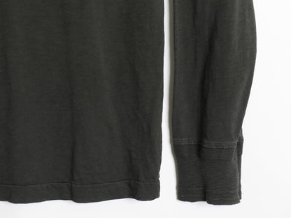 ポロ ラルフローレン ヘンリーネック 長袖 Tシャツ メンズ XL / ロンT カットソー シングルステッチ スラブ織り インナー 大きいサイズ 黒