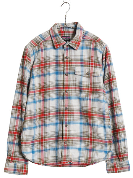 パタゴニア ロングスリーブ フィヨルド フランネル シャツ メンズ XS / 18年製 アウトドア チェック ネルシャツ ワンポイント マルチカラー