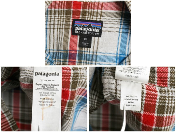 パタゴニア ロングスリーブ フィヨルド フランネル シャツ メンズ XS / 18年製 アウトドア チェック ネルシャツ ワンポイント マルチカラー