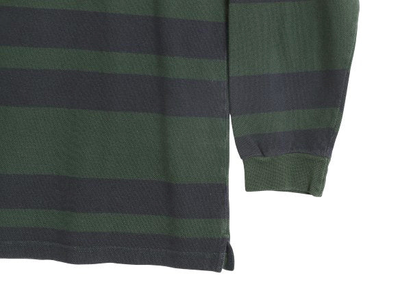 90s チャップス ラルフローレン ボーダー 鹿の子 長袖 Tシャツ メンズ XL / オールド ポロ ロンT カットソー ツートン 大きいサイズ 緑 紺