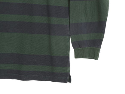 90s チャップス ラルフローレン ボーダー 鹿の子 長袖 Tシャツ メンズ XL / オールド ポロ ロンT カットソー ツートン 大きいサイズ 緑 紺