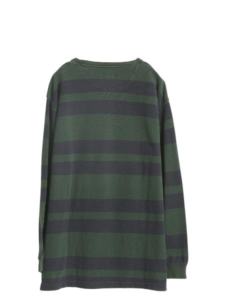 90s チャップス ラルフローレン ボーダー 鹿の子 長袖 Tシャツ メンズ XL / オールド ポロ ロンT カットソー ツートン 大きいサイズ 緑 紺