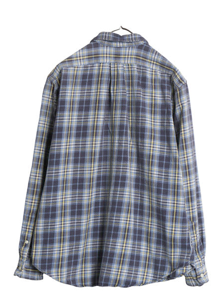 00s ラルフローレン 長袖 ボタンダウン ヘビー フランネル シャツ メンズ L オールド ポロ チェック CLASSIC FIT ネルシャツ ワンポイント