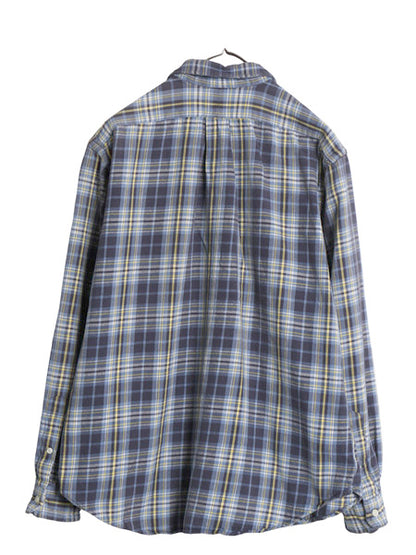 00s ラルフローレン 長袖 ボタンダウン ヘビー フランネル シャツ メンズ L オールド ポロ チェック CLASSIC FIT ネルシャツ ワンポイント