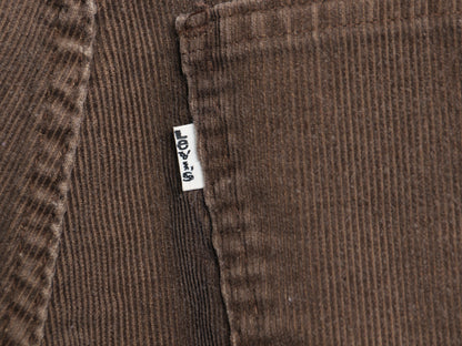 70s USA製 リーバイス 519 コーデュロイ パンツ メンズ 31 32 古着 ヴィンテージ スリム ストレート 細畝 コーズ 42 TALON ブラウン 細身 