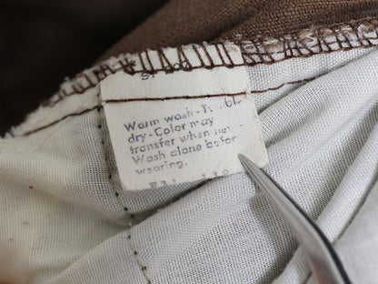 70s USA製 リーバイス 519 コーデュロイ パンツ メンズ 31 32 古着 ヴィンテージ スリム ストレート 細畝 コーズ 42 TALON ブラウン 細身 