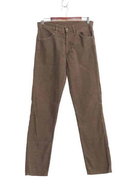 70s USA製 リーバイス 519 コーデュロイ パンツ メンズ 31 32 古着 ヴィンテージ スリム ストレート 細畝 コーズ 42 TALON ブラウン 細身 