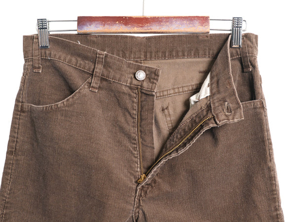 70s USA製 リーバイス 519 コーデュロイ パンツ メンズ 31 32 古着 ヴィンテージ スリム ストレート 細畝 コーズ 42 TALON ブラウン 細身 