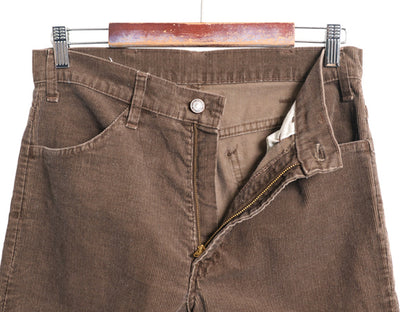 70s USA製 リーバイス 519 コーデュロイ パンツ メンズ 31 32 古着 ヴィンテージ スリム ストレート 細畝 コーズ 42 TALON ブラウン 細身 