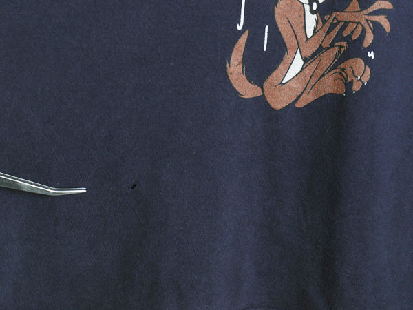 00s ワーナー キャラクター イラスト プリント 半袖 Tシャツ メンズ レディース XL 程 ルーニー テューンズ グラフィック 大きいサイズ 紺