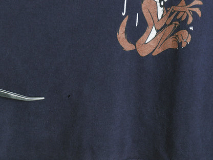 00s ワーナー キャラクター イラスト プリント 半袖 Tシャツ メンズ レディース XL 程 ルーニー テューンズ グラフィック 大きいサイズ 紺