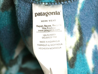 パタゴニア 総柄 ライトウェイト シンチラ スナップT レディース M 古着 17年製 フリース プルオーバー ジャケット ブルゾン マルチカラー