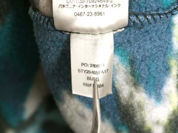 パタゴニア 総柄 ライトウェイト シンチラ スナップT レディース M 古着 17年製 フリース プルオーバー ジャケット ブルゾン マルチカラー