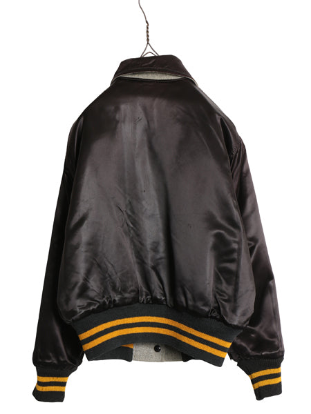 50s USA製 ★ C&S ウール スタジャン 36 レディース S メンズ XS ヴィンテージ サガラ ワッペン付き アワード レタード リバーシブル 黒 灰