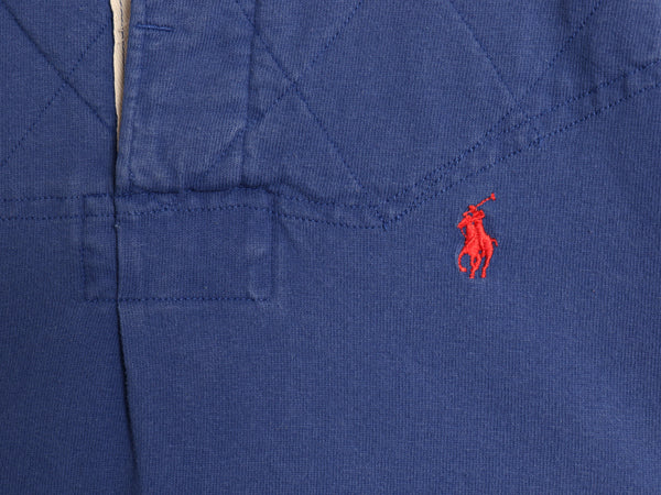 00s ポロ ラルフローレン 長袖 ラガーシャツ メンズ L / オールド CUSTOM FIT  長袖シャツ ラグビー ワンポイント ポニー スリム ツートン