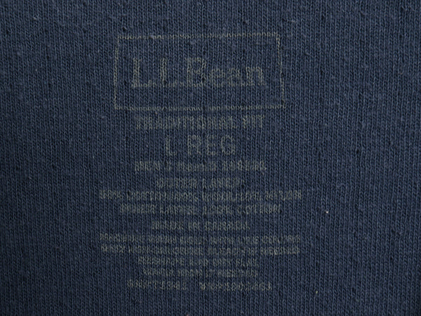 エルエルビーン ヘンリーネック 長袖 Tシャツ メンズ L 古着 TRADITIONAL FIT 無地 ロンT アンダーシャツ 2レイヤー カットソー ネイビー