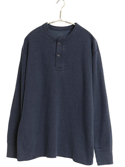 エルエルビーン ヘンリーネック 長袖 Tシャツ メンズ L 古着 TRADITIONAL FIT 無地 ロンT アンダーシャツ 2レイヤー カットソー ネイビー