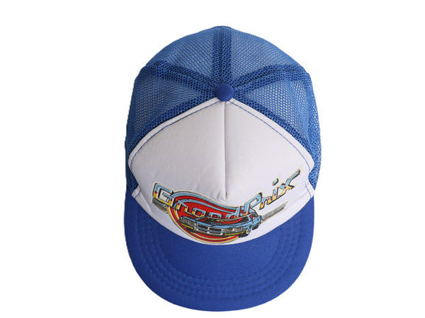 デッドストック 80s グランプリ アメ車 プリント メッシュ ベースボール キャップ フリーサイズ / ヴィンテージ 帽子 トラッカー ハット 車