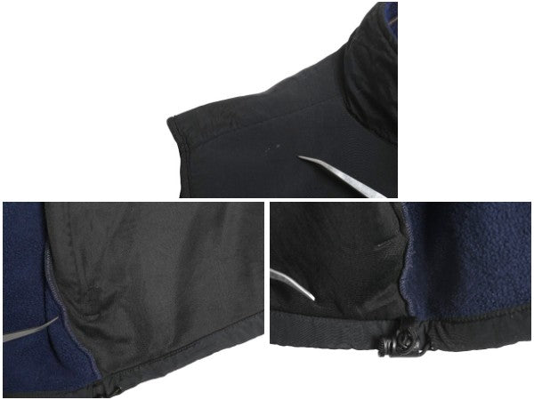 90s ノースフェイス デナリ ベスト メンズ S / オールド アウトドア 前開き 重ね着 フルジップ フリース ナイロン ワンポイント ツートン