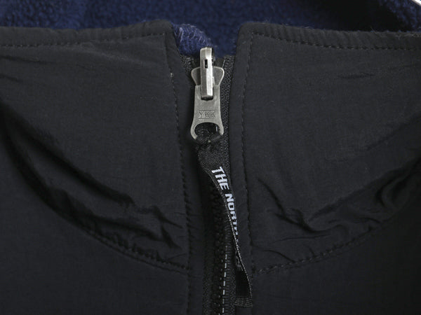 90s ノースフェイス デナリ ベスト メンズ S / オールド アウトドア 前開き 重ね着 フルジップ フリース ナイロン ワンポイント ツートン